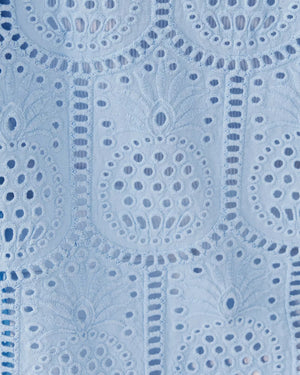 GRACEE TUNIC JACARANDA BLUE PINEAPPLE TILE EYELET