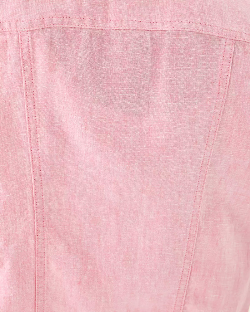 SEASPRAY LINEN JACKET CONCH SHELL PINK X RESORT WHITE