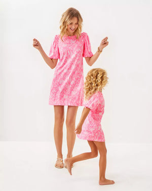 GIRLS MINI MERCER DRESS ROUSSEAU PINK TULIP TO TANGO