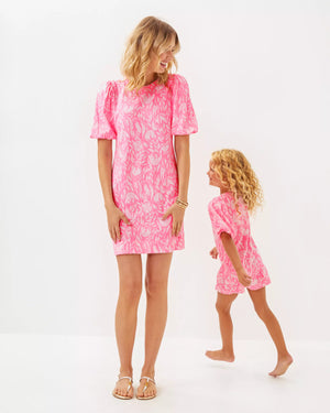 GIRLS MINI MERCER DRESS ROUSSEAU PINK TULIP TO TANGO