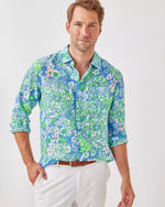 MENS STUFF ADDISON SHIRT SUNWASHED BLUE PLUMES IN BLOOM