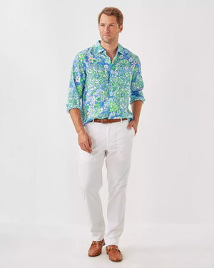 MENS STUFF ADDISON SHIRT SUNWASHED BLUE PLUMES IN BLOOM