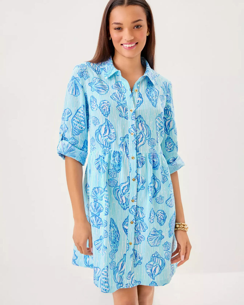 SHAELA DRESS FRESH WATER BLUE COOL AS SHELL
