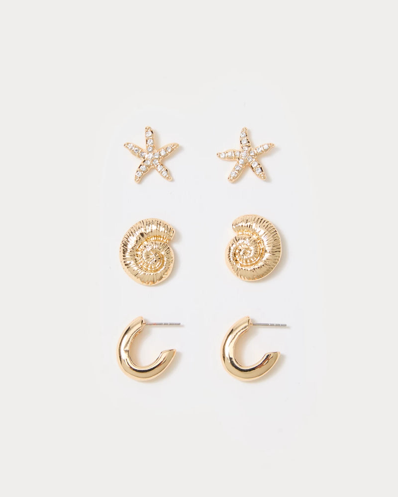 SANDSATIONAL EARRING SET GOLD METALLIC
