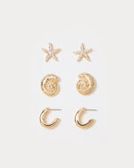 SANDSATIONAL EARRING SET GOLD METALLIC