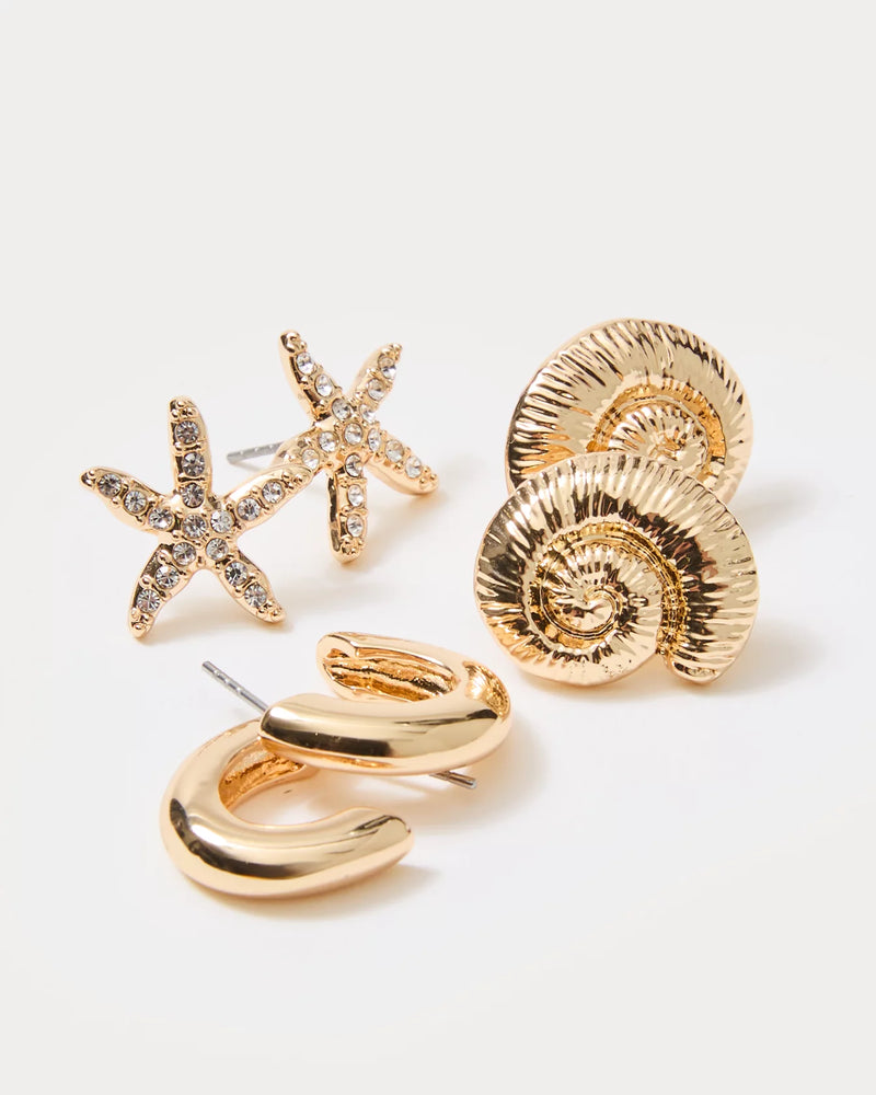 SANDSATIONAL EARRING SET GOLD METALLIC