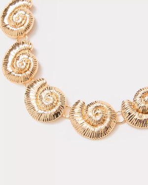 BAREFOOT BEACHCOMBER NECKLACE GOLD METALLIC