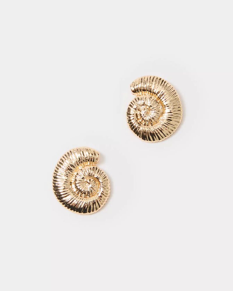 BAREFOOT BEACHCOMBER EARRINGS GOLD METALLIC