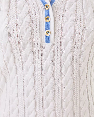 SUZETTE SWEATER TANK RESORT WHITE X JACARANDA BLUE TIPPING