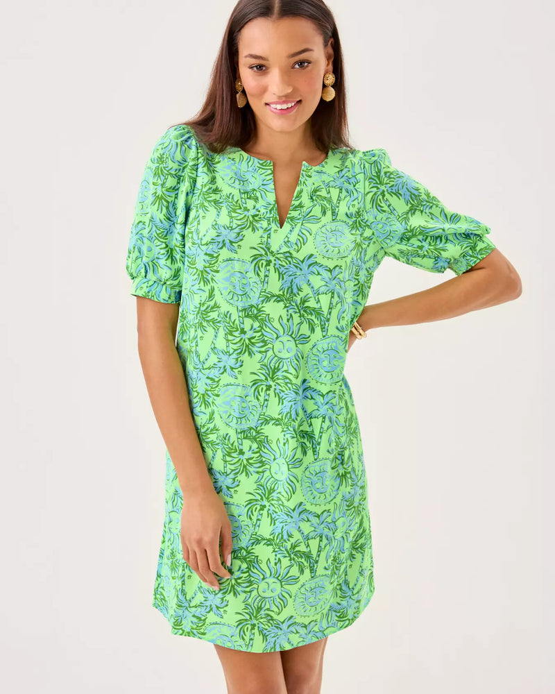 OLIVINE SHORT SLEEVE DRESS COOL MINT CATCHIN RAYS