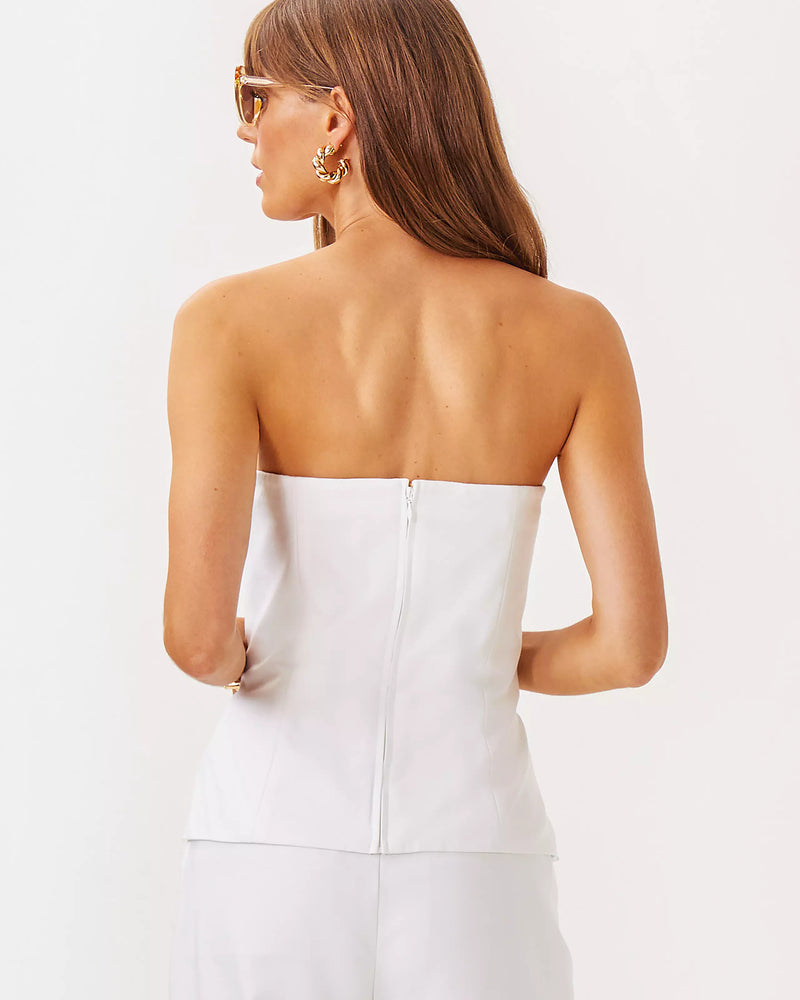 DANNEEL STRAPLESS TOP RESORT WHITE