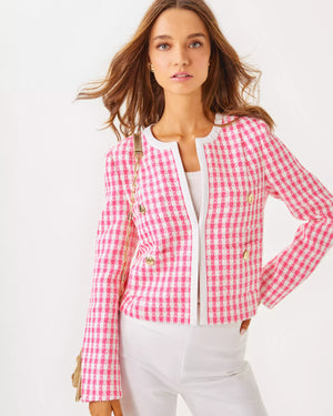 ROHANA BOUCLE JACKET ROUSSEAU PINK CHARMING CHECK BOUCLE