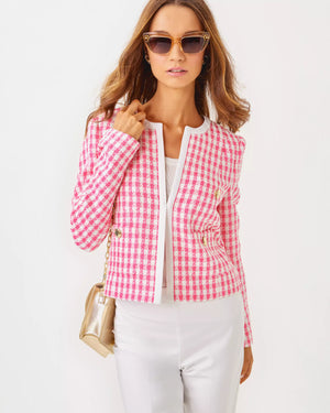 ROHANA BOUCLE JACKET ROUSSEAU PINK CHARMING CHECK BOUCLE