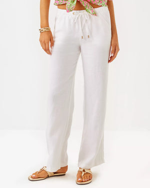 BRAWLEY LINEN PANT RESORT WHITE