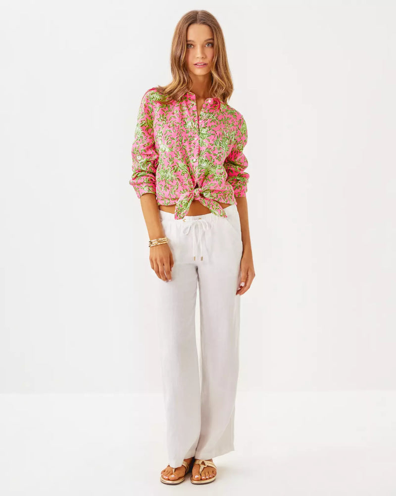 BRAWLEY LINEN PANT RESORT WHITE