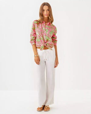 BRAWLEY LINEN PANT RESORT WHITE