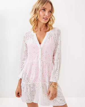 BRAILEY EYELET COVERUP RESORT WHITE HIDEAWAY RAYON EYELET