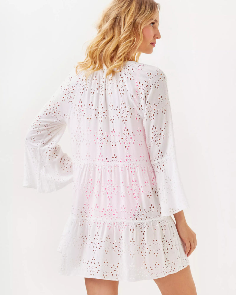 BRAILEY EYELET COVERUP RESORT WHITE HIDEAWAY RAYON EYELET