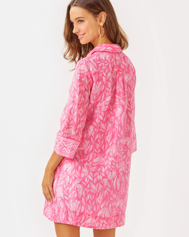 DAPHNIE TUNIC DRESS ROUSSEAU PINK TULIP TO TANGO ENGINEERED