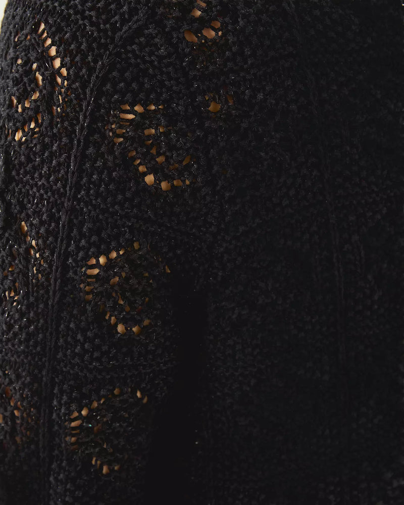 LENALIE CARDIGAN BLACK METALLIC GARDEN CROCHET