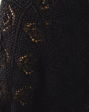 LENALIE CARDIGAN BLACK METALLIC GARDEN CROCHET