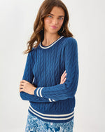 BROCKTON CREW NECK SWEATE STARLIGHT NAVY X COCONUT TIPPING