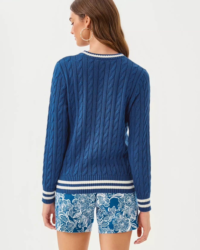 BROCKTON CREW NECK SWEATE STARLIGHT NAVY X COCONUT TIPPING