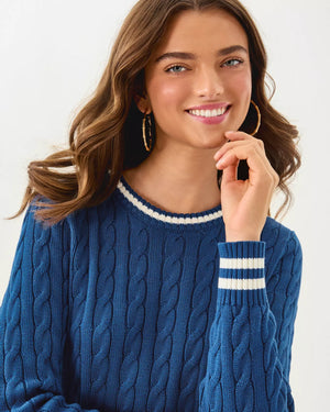 BROCKTON CREW NECK SWEATE STARLIGHT NAVY X COCONUT TIPPING
