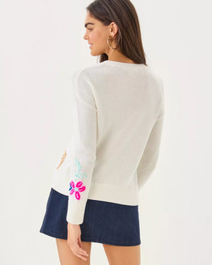 TENSLEY SWEATER COCONUT ENDLESS SUMMER EMBROIDERY