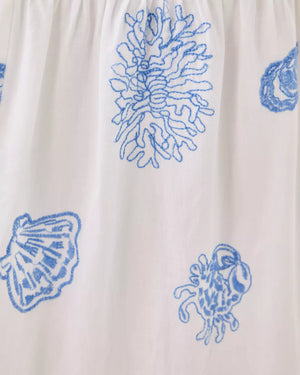 ZANNA EMBROIDERED COTTON RESORT WHITE CASTAWAY EMBROIDERY