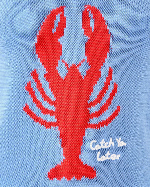EMRA SWEATER TANK JACARANDA BLUE LOBSTER JACQUARD