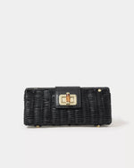 LEENA WICKER CLUTCH NOIR