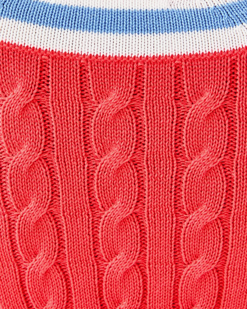 BROCKTON SWEATER CANE CORAL X JACARANDA BLUE TIPPING
