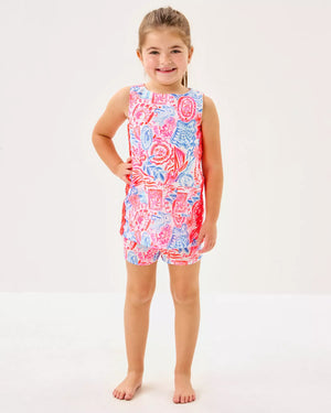 GIRLS MINI ROMEY SHIFT SET RESORT WHITE LIL SUN SEA SAND