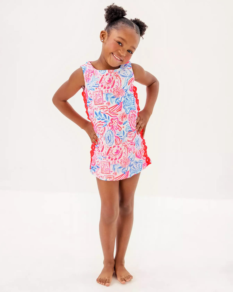 GIRLS MINI ROMEY SHIFT SET RESORT WHITE LIL SUN SEA SAND