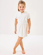 GIRLS CHAPLIN COVER UP RESORT WHITE BEACHCOMBER SHELL JACQUARD TERRY