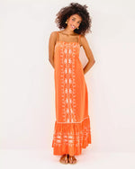 ROZALIE MAXI DRESS PAPAYA FROND FANTASY EMBROIDERY