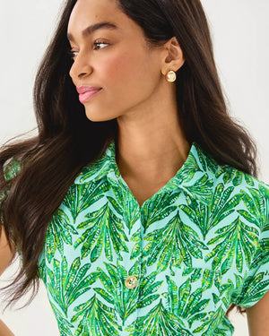 EMERSYN DRESS KITTS GREEN CROSSGRAIN SHADY BABE