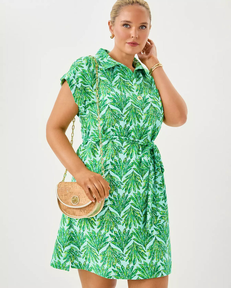 EMERSYN DRESS KITTS GREEN CROSSGRAIN SHADY BABE