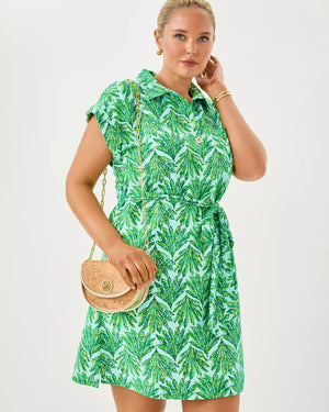 EMERSYN DRESS KITTS GREEN CROSSGRAIN SHADY BABE