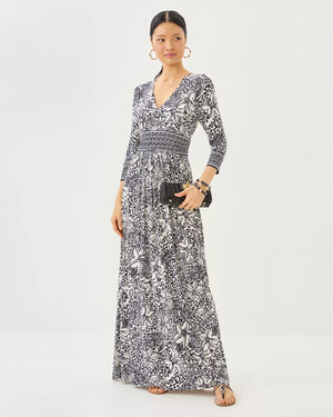 ROSLYNNE MAXI DRESS ONYX LOTS TO SPOT ENGINEERED