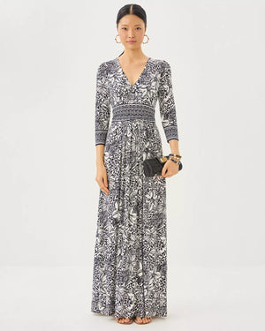ROSLYNNE MAXI DRESS ONYX LOTS TO SPOT ENGINEERED