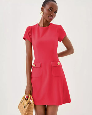 FALLON DRESS CHERRY RED