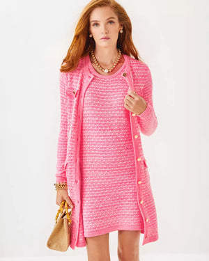 BANEBERRY CARDIGAN ROUSSEAU PINK METALLIC MARL