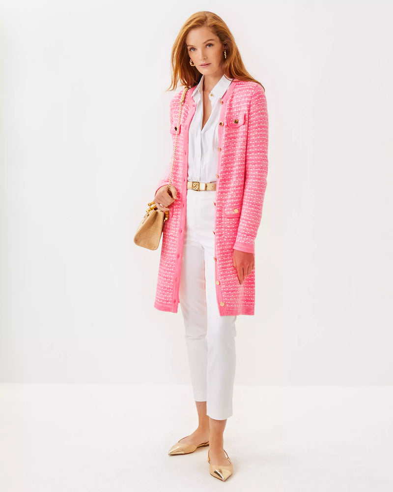 BANEBERRY CARDIGAN ROUSSEAU PINK METALLIC MARL