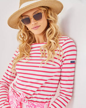 LILLY X SAINT JAMES MINQUIDAME TEE ROSE SOLEIL STRIPES