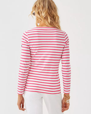 LILLY X SAINT JAMES MINQUIDAME TEE ROSE SOLEIL STRIPES