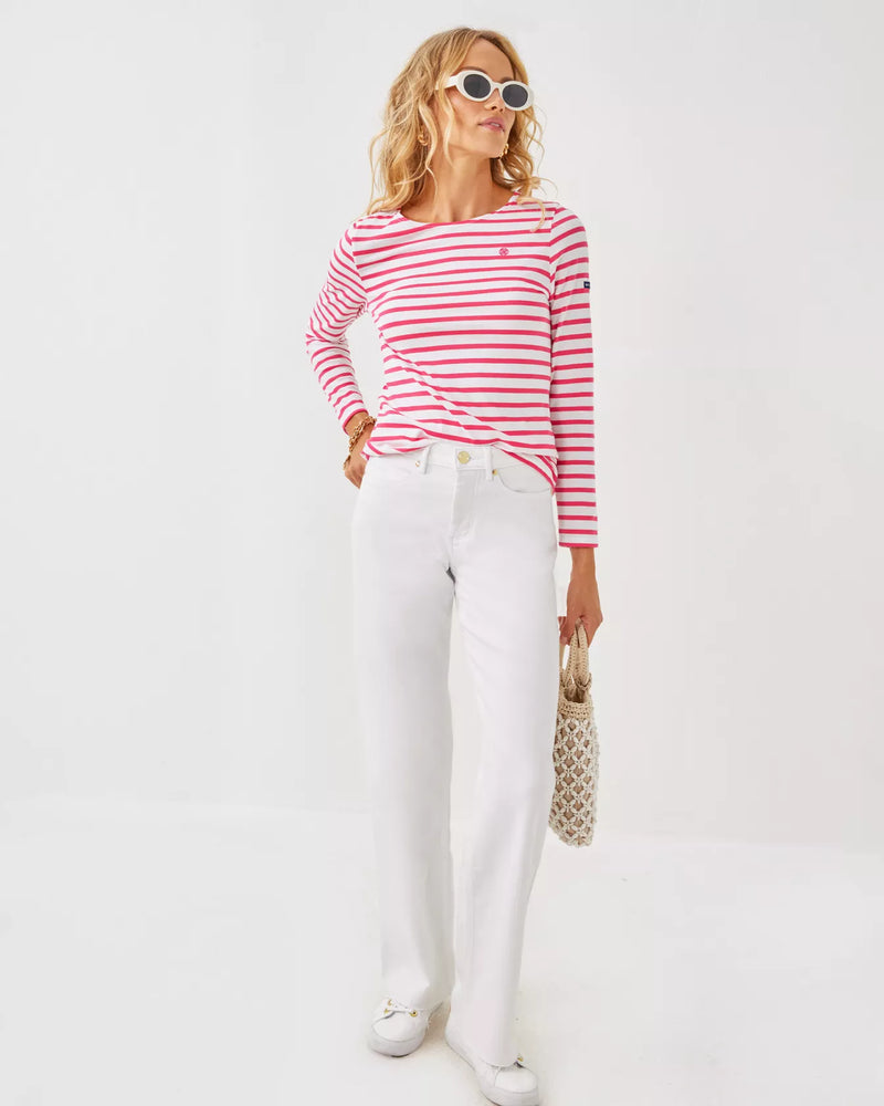 LILLY X SAINT JAMES MINQUIDAME TEE ROSE SOLEIL STRIPES