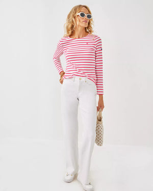 LILLY X SAINT JAMES MINQUIDAME TEE ROSE SOLEIL STRIPES