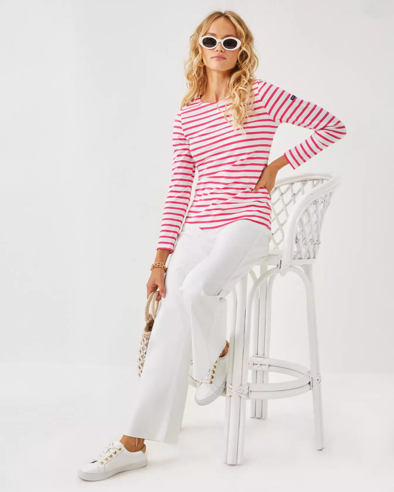 LILLY X SAINT JAMES MINQUIDAME TEE ROSE SOLEIL STRIPES